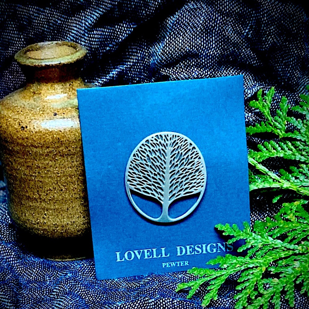 NWT Tree of Life fine pewter pin 0S